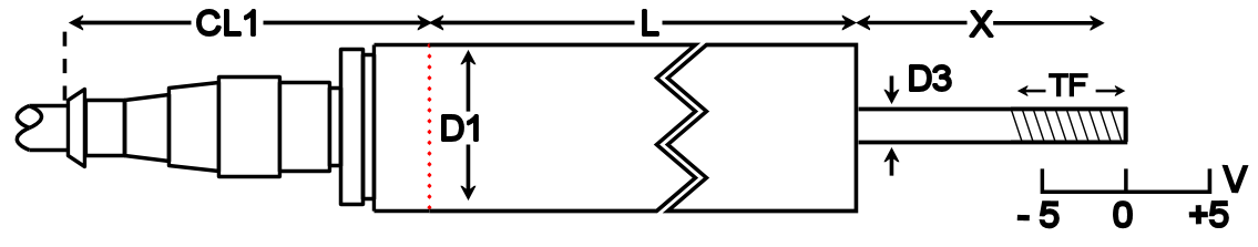 dimensional drawing of DCWHcaptive guided version