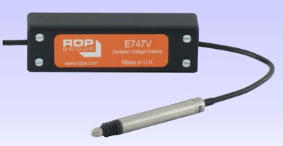 image of E747V In-Line LVDT Amplifier . <BR> Supply 24V, Output 0 to 10V (isolated).